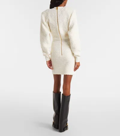 Balmain Tweed Minidress In White