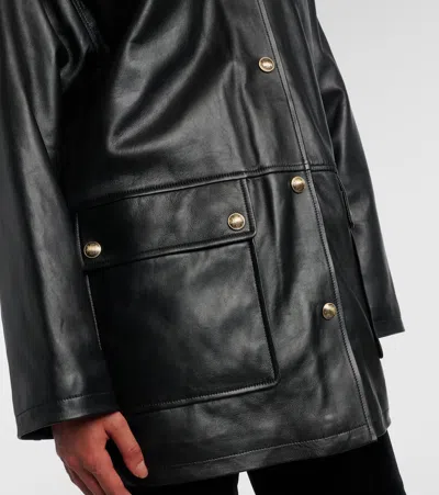 Nili Lotan Long-sleeved Leather Jacket In Black