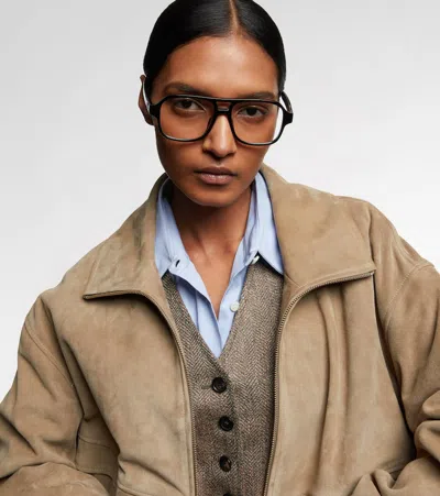 Fendi Ff Squared Aviator Glasses In Black