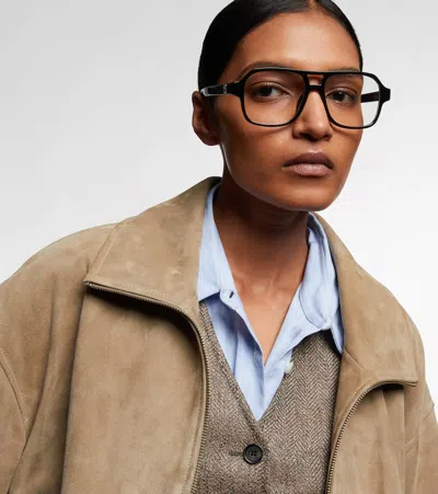 Fendi Ff Squared Aviator Glasses In Black