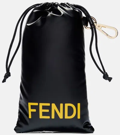 Fendi Ff Squared Aviator Glasses In Black