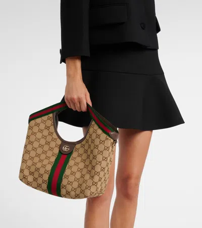 Gucci Giglio Gg Canvas Small Tote Bag In Neutral