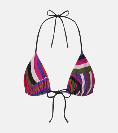 Pucci Triangle Top Adjustable Straps Bikini Set In Multi