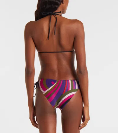 Pucci Triangle Top Adjustable Straps Bikini Set In Multi
