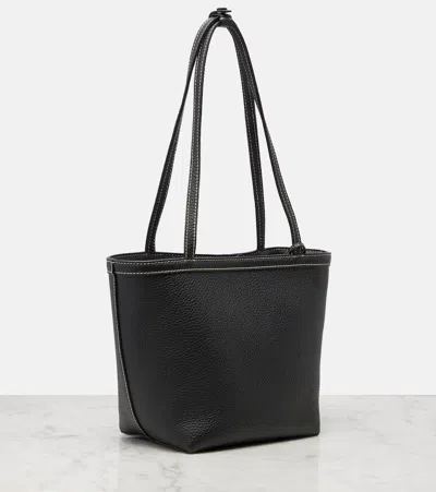 The Row Park Medium Topstitched Tote Bag In Pebbled Leather In Multi