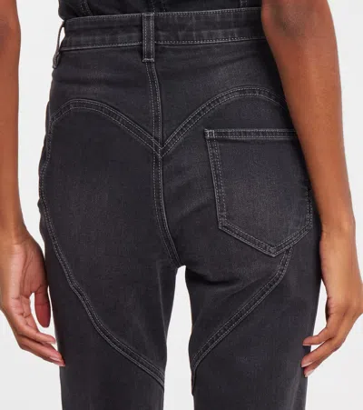 蝴蝶结细节九分直筒牛仔裤