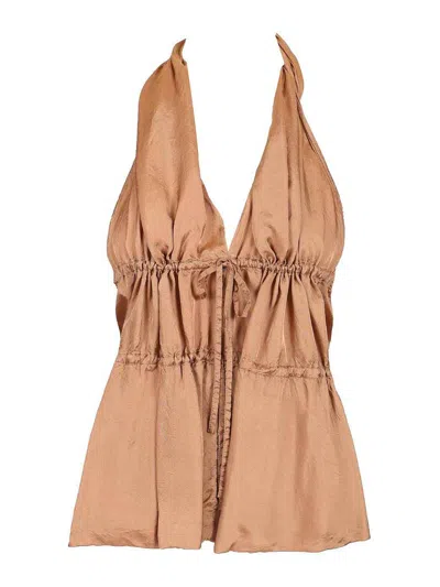Dries Van Noten Women Halterneck Top In Brown