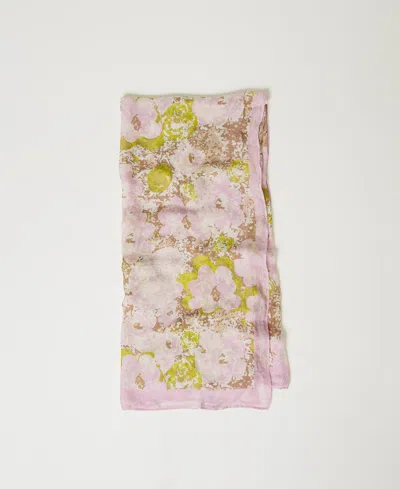 Actitude By Twinset Keffieh Avec Imprimé Floral In Pink