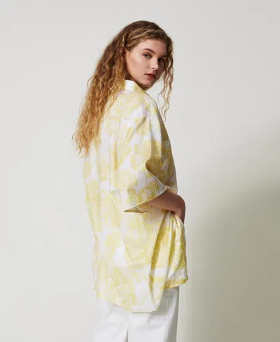 Twinset Floral-print Shirt In Yellow