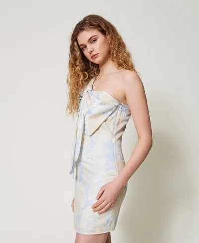 Twinset Robe Courte Asymétrique Avec Naud In Multi