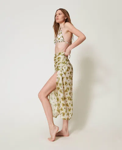 Twinset Paréo Avec Lurex Et Imprimé