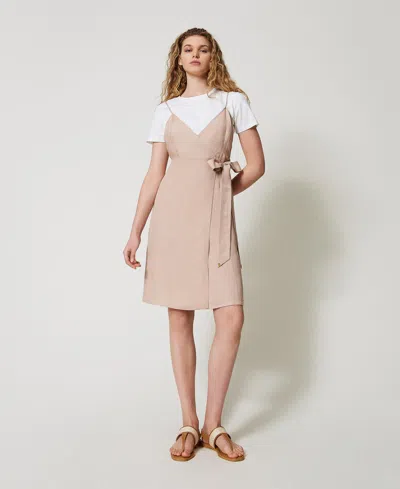 Twinset Layered Dress In Neutral