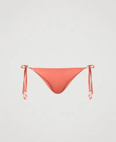 Twinset Tie-side Bikini Bottoms In Pattern