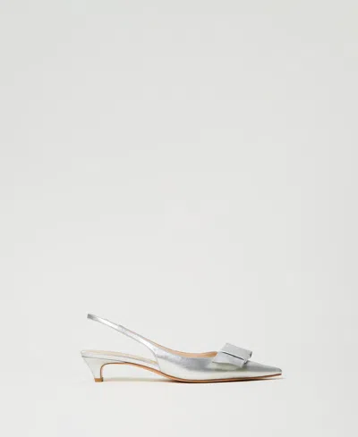 Twinset Escarpins Slingbacks Avec Naud In White