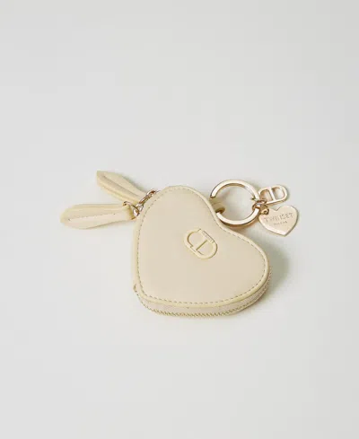 Twinset Porte-monnaie En Caur Avec Logo In Gold