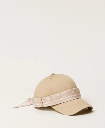 Twinset Casquette De Baseball Avec Foulard Bandana In Neutral
