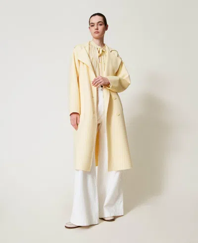 Twinset Manteau En Tissu Double De Laine Mélangée In Yellow