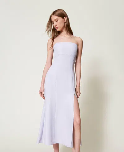 Twinset Robe Longue Bustier In Blue