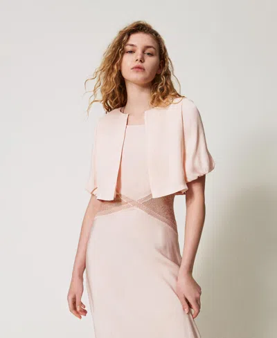 Twinset Boléro En Satin In Neutral