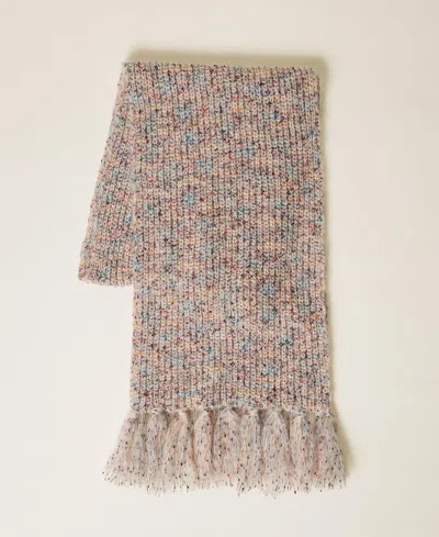 Actitude By Twinset Écharpe En Maille Multicolore In Gray