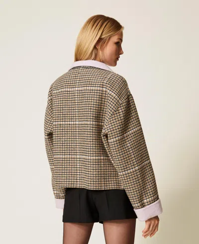 Actitude By Twinset Caban Réversible En Drap In Neutral