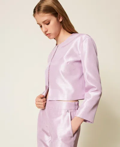Actitude By Twinset Blouson En Shantung In Pink