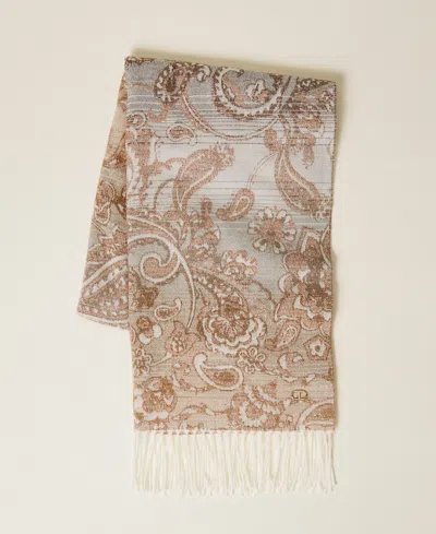 Twinset Paisley-pattern Fringed Scarf In Neutral