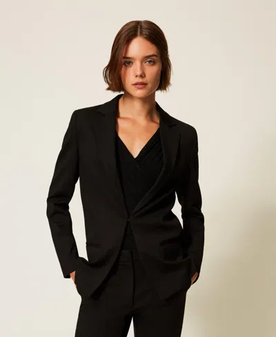 Twinset Blazer Slim Avec Poches In Black