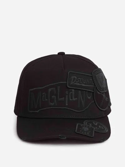 Dsquared2 Logo Contrast Cap In Black