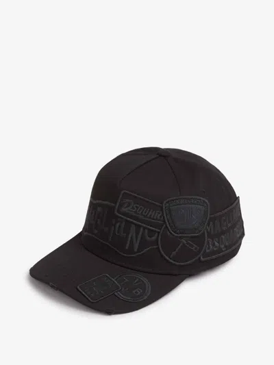 Dsquared2 Logo Contrast Cap In Black