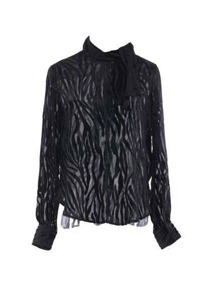 Isabel Marant Scarf Detail Long Sleeve Top In Black