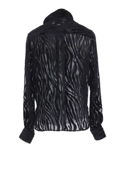 Isabel Marant Scarf Detail Long Sleeve Top In Black