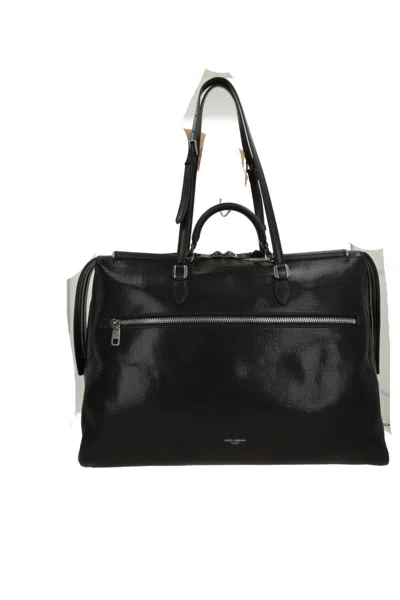 Dolce & Gabbana Versatile Leather Shoulder Bag And Straps In Black