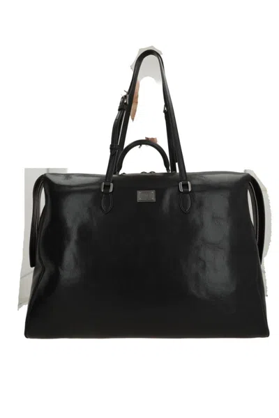 Dolce & Gabbana Versatile Leather Shoulder Bag And Straps In Black