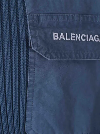 Balenciaga Blue Uniform Merch Cotton Jumper In Blue