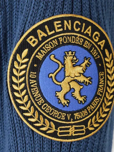 Balenciaga Blue Uniform Merch Cotton Jumper In Blue