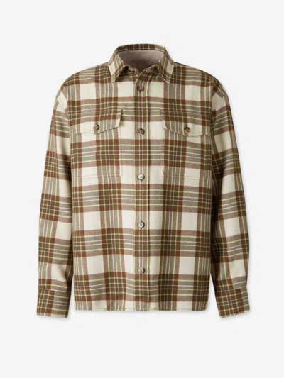 Ami Alexandre Mattiussi Checked Wool Overshirt Featuring Buttoned Cuffs In Multi
