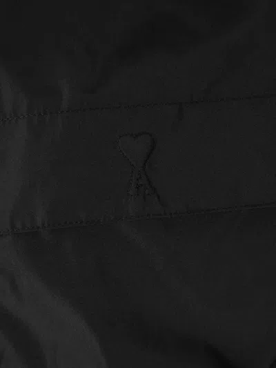 Ami Alexandre Mattiussi Ami Paris Technical Fabric Jacket With Zip And Hood. In Black