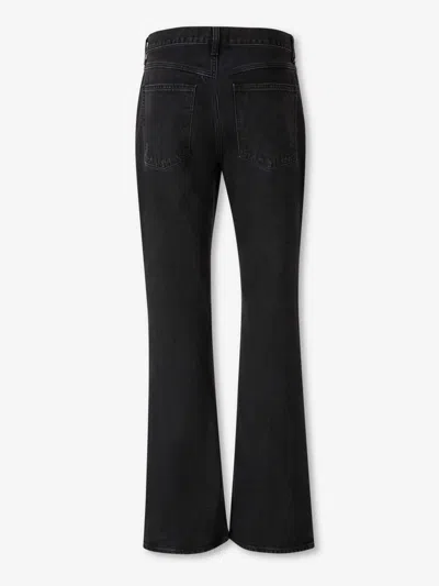 Agolde Womens Forecast Leena Flared-leg Cotton-blend Jeans In Black