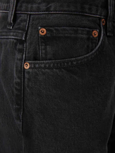 Agolde Womens Forecast Leena Flared-leg Cotton-blend Jeans In Black