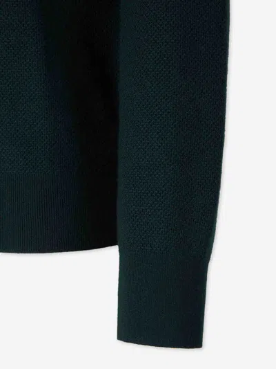 Zegna Wool Half-zip Sweater In Green