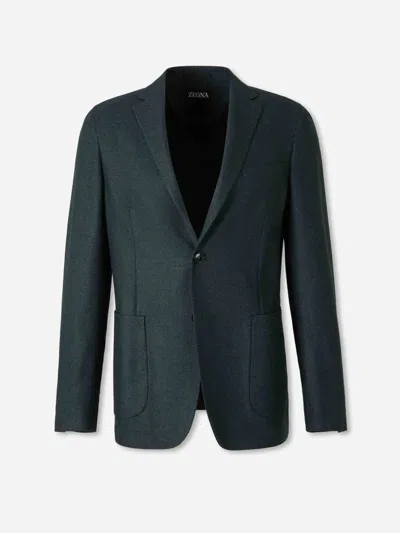 Zegna Single-breasted Suit Jacket In Green