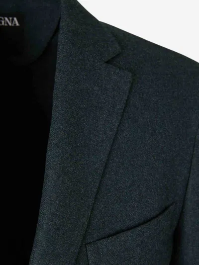 Zegna Single-breasted Suit Jacket In Green
