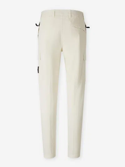Stone Island Logo-patch Pants In White