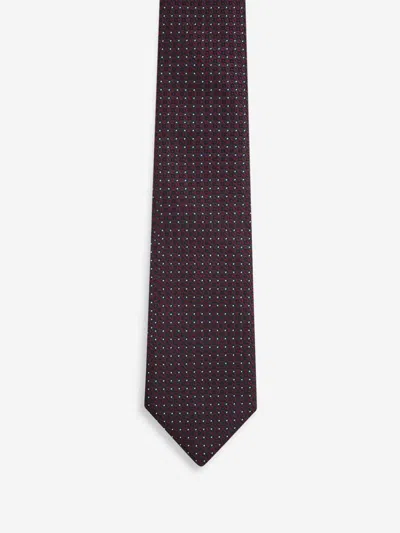 Zegna Silk Tie In Brown
