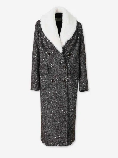 Dorothee Schumacher Wool-mix Coat With Removable Faux Fur Collar In Black