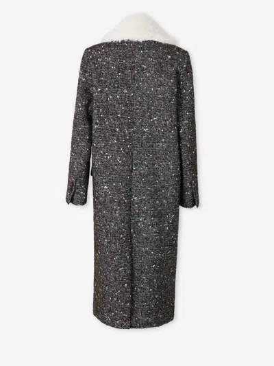 Dorothee Schumacher Wool-mix Coat With Removable Faux Fur Collar In Black