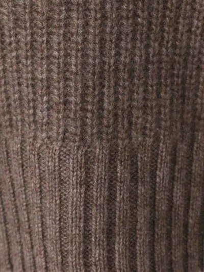Staud Hampton Half Zip Crop Sweater In Brown