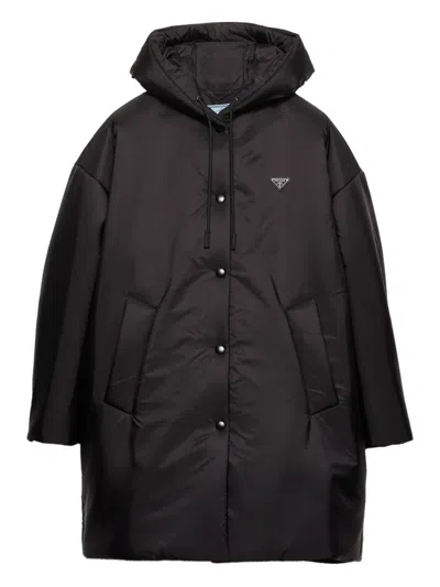 Prada Lightweight Re-nylon Raincoat In Black