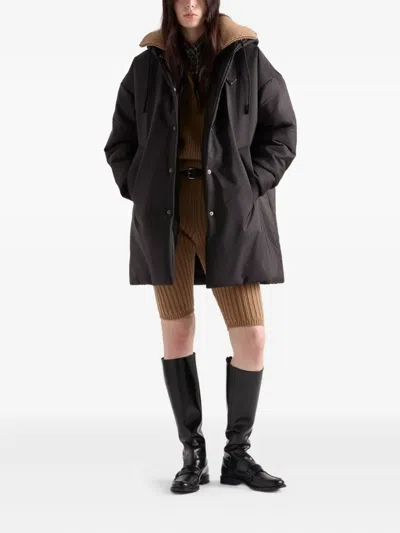 Prada Lightweight Re-nylon Raincoat In Black